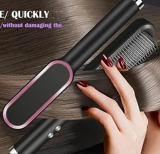 2-in-1 Hair Straightener Iron Brush